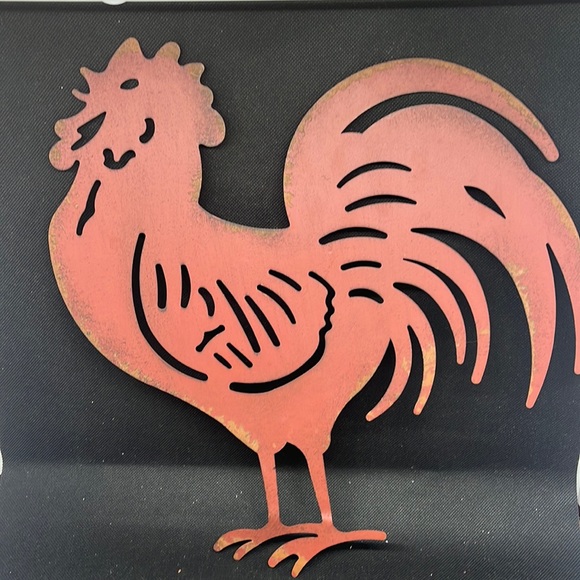 Wall Decor Red Metal Rooster Wall Decor Poshmark